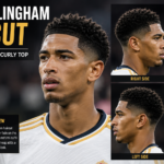 Jude Bellingham haircut with low taper fade and curly textured top in 2026
